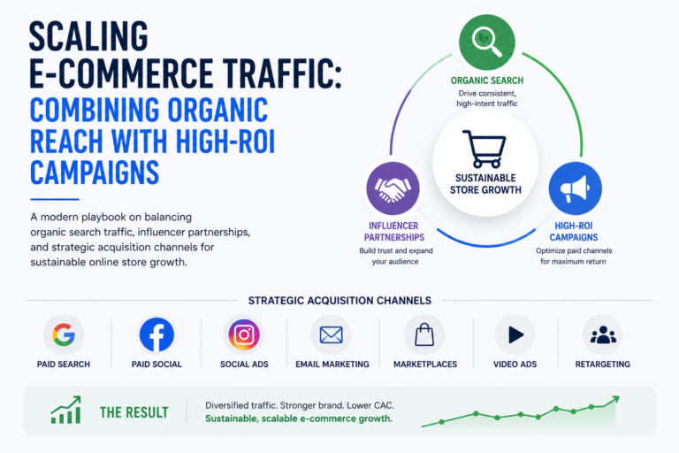 Scaling E-Commerce Traffic: Combining Organic Reach with High-ROI Campaigns